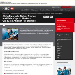 Global Markets, Graduate Analyst Programme - Careers
