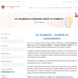 CE Marking Product Certification in Jordan