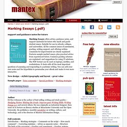 Marking Essays - tutor guidance - downloadable eBook (PDF) « Mantex