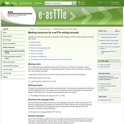 Marking resources for e-asTTle writing / Teacher resources / Home - e-asTTle