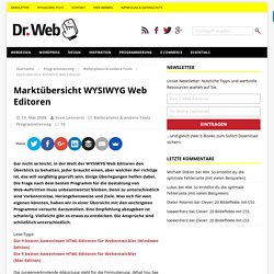 Marktübersicht WYSIWYG Web Editoren - Dr. Web