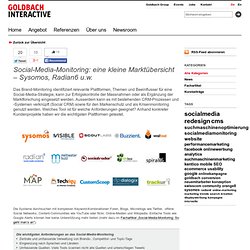 Social-Media-Monitoring: eine kleine Marktübersicht – Sysomos, Radian6 u.w. - Fachartikel - Aktuell - Goldbach Interactive