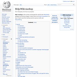 Help:Wiki markup