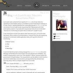 A Saudi Arabia Telecom's Surveillance Pitch