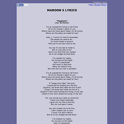 MAROON 5 LYRICS - Payphone