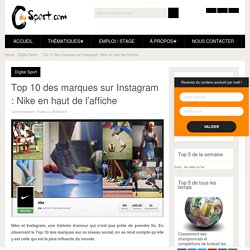 Top 10 des marques sur Instagram : Nike en haut de l'affiche