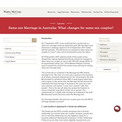 Same-sex Marriage in Australia: What changes for same-sex couples?
