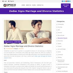 Zodiac Signs Marriage and Divorce Statistics