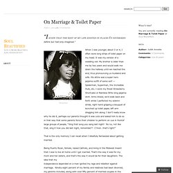 On Marriage & Toilet Paper