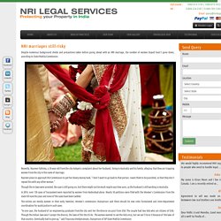 NRI marriages still risky