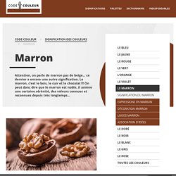 MARRON - Couleur Marron