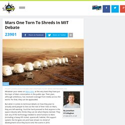Mars One Torn To Shreds In MIT Debate