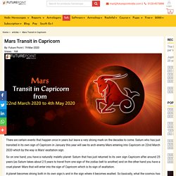 Mars Transit in Capricorn