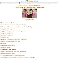 Chocolate Marshmallow Cupcakes - Joyofbaking.com