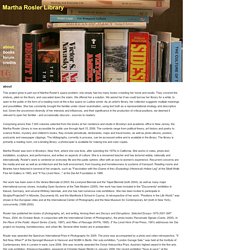 La librairie de Martha Rosler (plus de 7600 ouvrages)