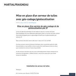 Documentation d'installation du serveur et de ses briques logicielles