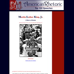 American Rhetoric: Martin Luther King, Jr. - I Have a Dream