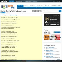 Martin Carthy:Willie's Lady Lyrics