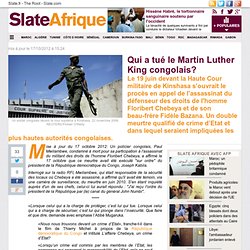 RDC: Qui a tué le Martin Luther King congolais?