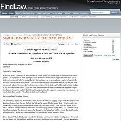MARTIN DAVID MCKEE v. THE STATE OF TEXAS, No. 05–10–01410–CR, March 28, 2012 - TX Court of Appeals