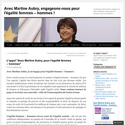 «Avec Martine Aubry, engageons-nous pour l'égalité femmes – hommes !