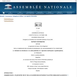 Assemblée Nationale: 2430 - Rapport d'information sur l'utilisation du chlordécone et des autres pesticides dans l'agriculture martiniquaise et guadeloupéenne (M. Philippe-Edmond Mariette, Président, et M. Joël Beaugendre, Rapporteur)...