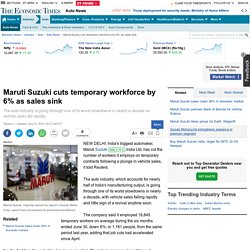 Maruti job cuts: Maruti Suzuki cuts temporary workforce by 6% as sales sink
