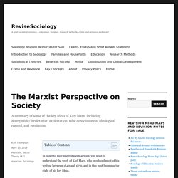 The Marxist Perspective on Society