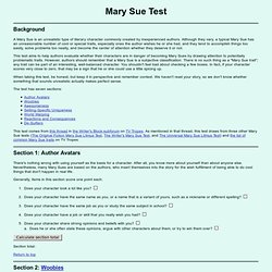 Mary Sue Test