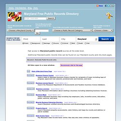 Maryland Free Public Records Directory Page 1