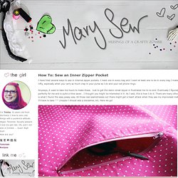 MarySew » How To: Sew an Inner Zipper Pocket