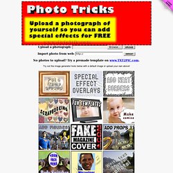 Photo Tricks - Upload Mashable Photo, Over 2,500 Templates. Add Frames/Borders/Mask, WordArt, Novelty Layouts