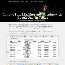 Intro to Data Mashing and Mapping with Google Fusion Tables