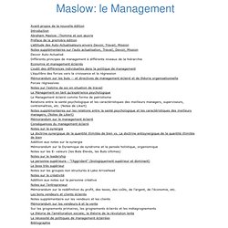 Maslow: le Management