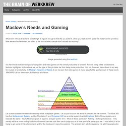 Maslow’s Needs and Gaming