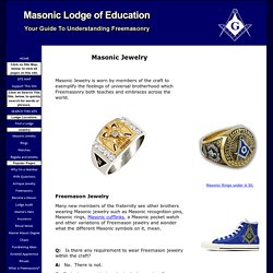 MASONIC JEWELRY - Explanation of the symbols and emblems