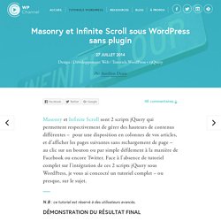 Masonry et Infinite Scroll sous WordPress sans plugin