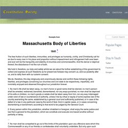 Massachusetts Body of Liberties, 1641