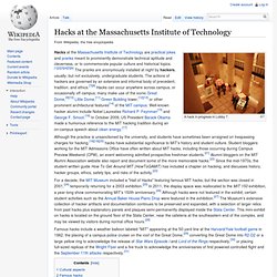 Hacks at the Massachusetts Institute of Technology