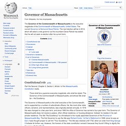 Governor of Massachusetts - Wiki
