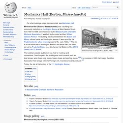 Mechanics Hall (Boston, Massachusetts)