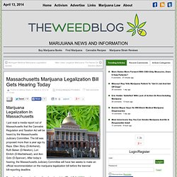 Massachusetts Marijuana Legalization Bill Gets Hearing Today