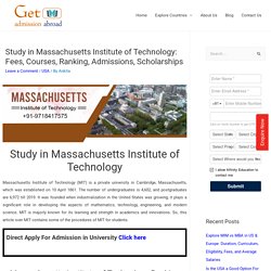 Study Engineering in Massachusetts Institute of Technology University