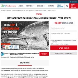 MASSACRE DES DAUPHINS COMMUNS EN FRANCE : C’EST ASSEZ !