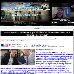 Massacres en Ukraine : Ce que révèlent les documents secrets du président Porochenko