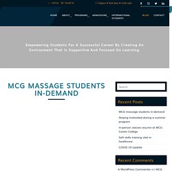 MCG massage students in-demand - MCG Career College