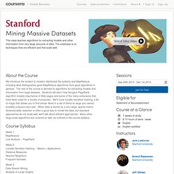 (starting 29.09.2014) Mining Massive Datasets
