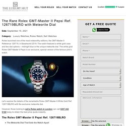 Rare Rolex GMT-Master II Pepsi Ref. 126719BLRO with Meteorite Dial