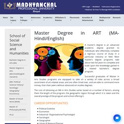 Top Master Degree in ART Collage (MA- Hindi/English) in Bhopal, MP