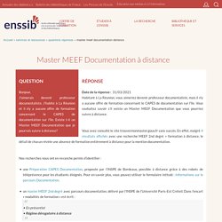 Master MEEF Documentation à distance